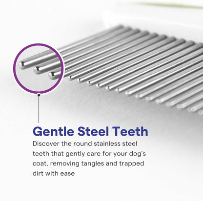 Ultimate Pet Grooming Comb for Dogs & Cats – Effortlessly Remove Tangles, Knots, and Matted Fur – Durable Stainless Steel Teeth & Comfortable Non-Slip Handle – Essential Tool for Home Grooming with Free Ebook Guide