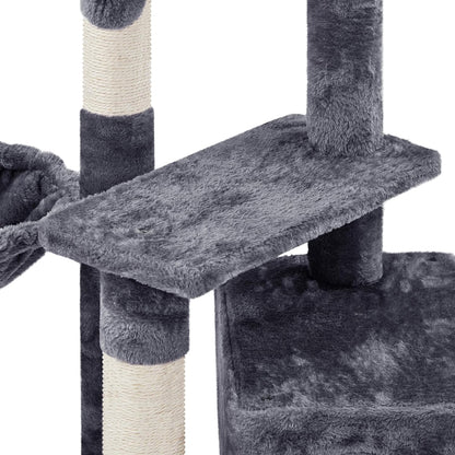 Cat Tree, 34In Cat Tower, Multi-Level Cat Condo with Extra Scratch Boards and Sisal Posts as Kitty Activity Center Pet Stand Tree for Indoor Kittens