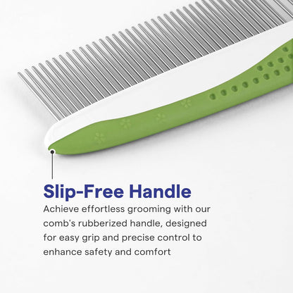 Ultimate Pet Grooming Comb for Dogs & Cats – Effortlessly Remove Tangles, Knots, and Matted Fur – Durable Stainless Steel Teeth & Comfortable Non-Slip Handle – Essential Tool for Home Grooming with Free Ebook Guide